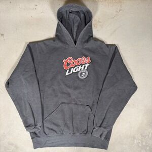 Coors Light Hoodie Mens XL Gray Graphic Beer Logo Pullover Sweatshirt